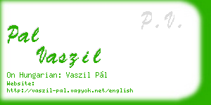 pal vaszil business card